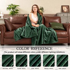 inhand Fleece Throw Blankets, Super Soft Flannel Cozy Blankets for Adults, Washable Lightweight Fuzzy Blanket for Couch Sofa Bed Office, Throw Size Warm Plush Blankets for All Season (50"×60", Green)