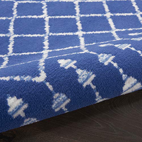 Nourison Whimsicle Moroccan Navy 8' x 10' Area -Rug, Easy -Cleaning, Non Shedding, Bed Room, Living Room, Dining Room, Kitchen (8x10)