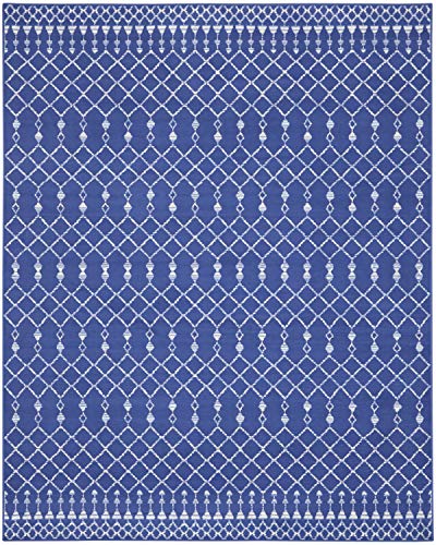 Nourison Whimsicle Moroccan Navy 8' x 10' Area -Rug, Easy -Cleaning, Non Shedding, Bed Room, Living Room, Dining Room, Kitchen (8x10)
