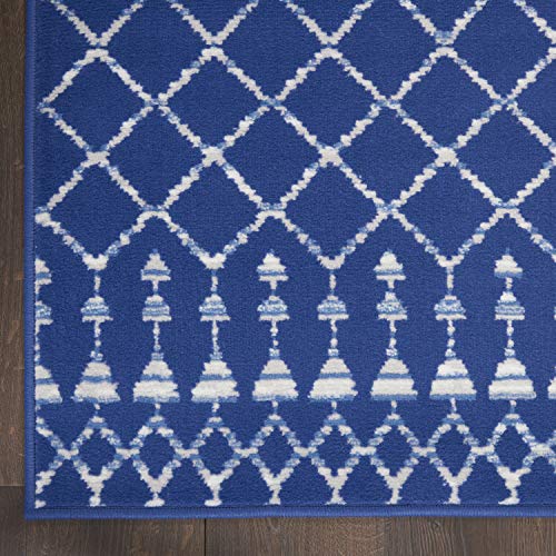 Nourison Whimsicle Moroccan Navy 8' x 10' Area -Rug, Easy -Cleaning, Non Shedding, Bed Room, Living Room, Dining Room, Kitchen (8x10)