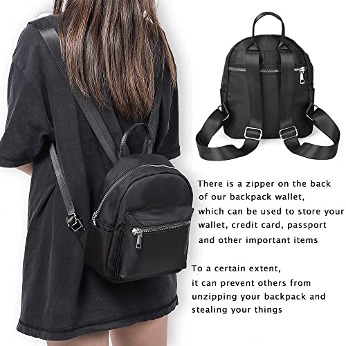 Etercycle Mini Backpack Purse for women, Teen Girl Small Backpack Purse, Shoulder Bag for Travel School (Black)