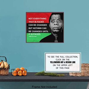 James Baldwin Quote, Black Leaders Inspirational Wall Art Print - 8x10 Civil Rights Home Decor, Classroom Decoration on African American Flag - Gift for Teacher, Black History Month - Unframed Poster