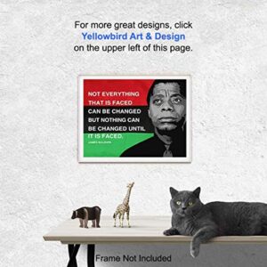 James Baldwin Quote, Black Leaders Inspirational Wall Art Print - 8x10 Civil Rights Home Decor, Classroom Decoration on African American Flag - Gift for Teacher, Black History Month - Unframed Poster