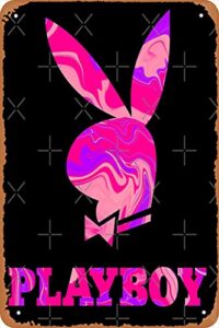 shvieiart 8 x 12 metal signs – playboy bunny vintage look metal tin poster