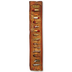 open road brands handmade fishing lure chart wood wall decor – fishing wall art for cabin, lake house or man cave