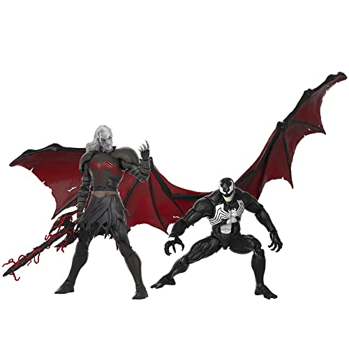 Spider-Man Marvel Legends Series 60th Anniversary , Knull and Venom 2-Pack King in Black 6-inch Action Figures, 5 Accessories