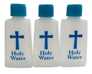 westmon works holy water bottle mini plastic vessel pack empty container for travel, set of 3