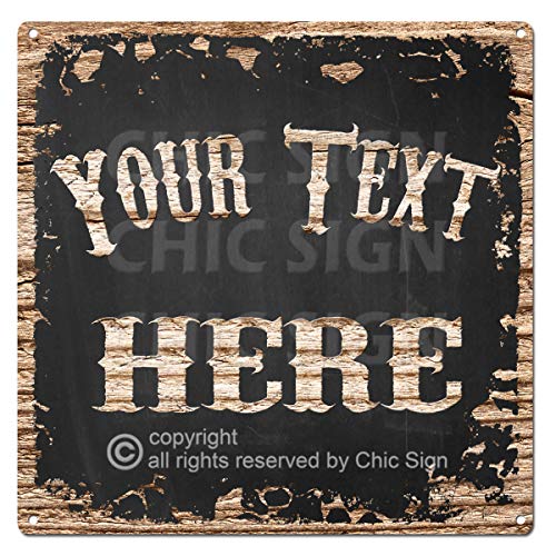 Name's Your Text Here Custom Personalized Tin Chic Sign Rustic Vintage Style Retro Kitchen Bar Pub Coffee Shop 12"x 12" Metal Plate Sign Home Store Man cave Decor Gift Ideas (Aluminum Sign, 12 x 12)