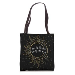 live by the sun love by the moon cute art quote artist gift tote bag