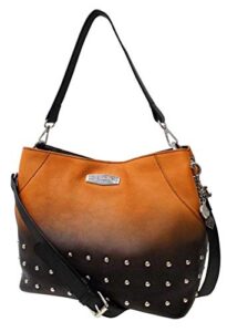 harley-davidson women’s ombre effect leather hobo purse – orange & black