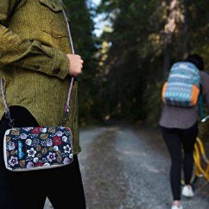 KAVU Go Time Bi-Fold Crossbody Wallet with Rope Strap - Sakura Fall