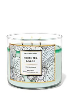 bath and body works white barn 3 wick candle 14.5 oz / 411 g (white tea & sage)