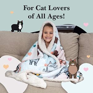 Cat Blanket - 28 Cute Cat Companions on a Sumptuously Soft 50x60 Inch Cat Lover Throw Blanket - The Most Beloved Cat Gifts for Cat Lovers Everywhere