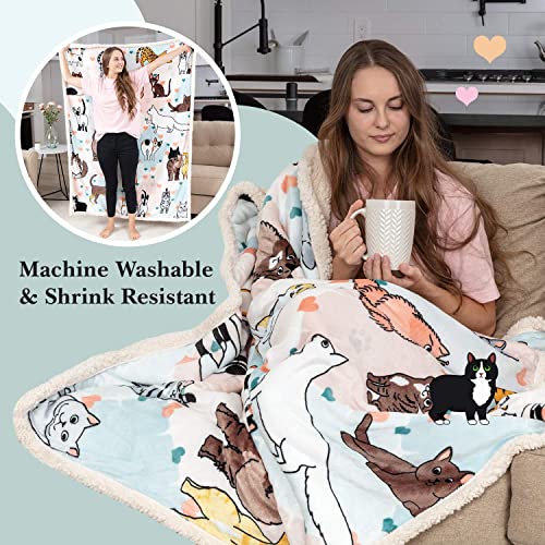 Cat Blanket - 28 Cute Cat Companions on a Sumptuously Soft 50x60 Inch Cat Lover Throw Blanket - The Most Beloved Cat Gifts for Cat Lovers Everywhere