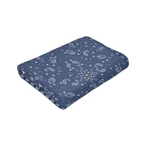 Blanket Cover, Blue Paisley Bandana for Bed Sofa Super Soft Large Blanket 80x60 Inchs