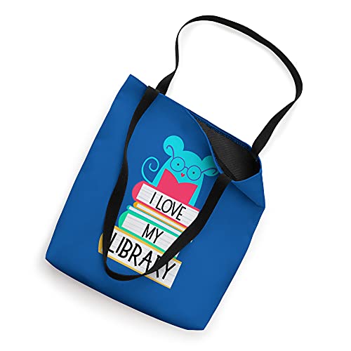 I Love My Library Mouse Design Women Kids Book Lovers Tote Bag