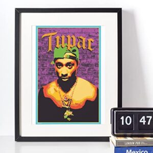 Tupac Posters 2Pac Poster Wall 90s Hip Hop Rapper Posters for Room Aesthetic Mid 90s 2Pac Merch Cool Psychedelic Trippy Hippie Decor UV Light Reactive Black Light Eco Blacklight Poster for Room