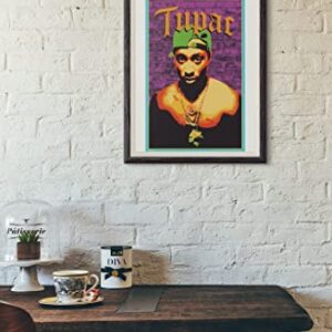 Tupac Posters 2Pac Poster Wall 90s Hip Hop Rapper Posters for Room Aesthetic Mid 90s 2Pac Merch Cool Psychedelic Trippy Hippie Decor UV Light Reactive Black Light Eco Blacklight Poster for Room