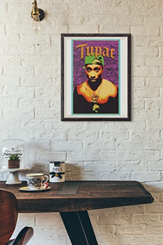 Tupac Posters 2Pac Poster Wall 90s Hip Hop Rapper Posters for Room Aesthetic Mid 90s 2Pac Merch Cool Psychedelic Trippy Hippie Decor UV Light Reactive Black Light Eco Blacklight Poster for Room