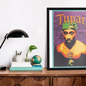 Tupac Posters 2Pac Poster Wall 90s Hip Hop Rapper Posters for Room Aesthetic Mid 90s 2Pac Merch Cool Psychedelic Trippy Hippie Decor UV Light Reactive Black Light Eco Blacklight Poster for Room