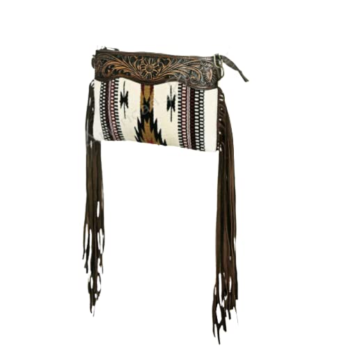 American Darling Cross Body Vintage Bag Large Leather Fringe Crossbody Purse Western Handbags Quilted Saddle Blanket Cowhide Stylish Handmade Shoulder Handbag Hand Carved Strap (adbgz184a)