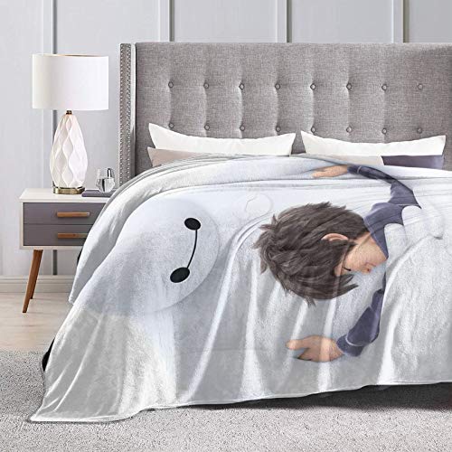 WEQDUJG White Baymax Blanket Throws Bed Queen Size Ultra Soft Micro Fleece Warm Fluffy Couch Living Room Luxury Blankets 50 x 40 in