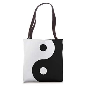 black and white yin yang tote bag