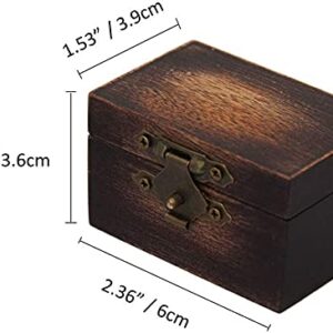 DSHOM Rustic Wooden Engagement Ring Box, Solid Wood Ring Box for Proposal Wedding Ring Storage