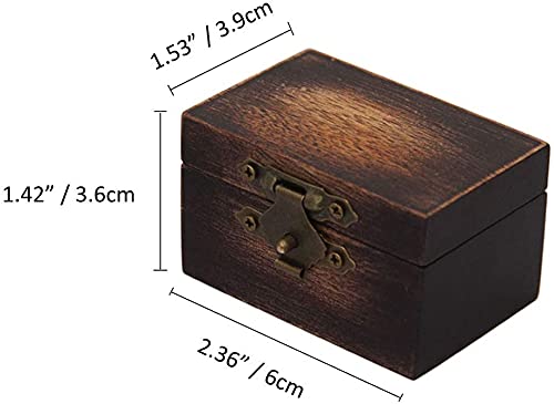 DSHOM Rustic Wooden Engagement Ring Box, Solid Wood Ring Box for Proposal Wedding Ring Storage