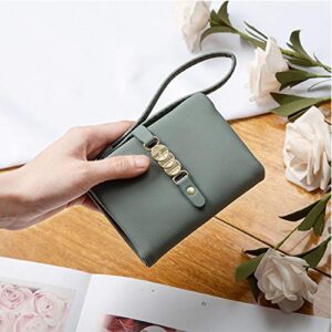 TOPKULL Wallets for Women Small Rfid Bifold Ladies Wallets Wristlet Change Purse for Card Coin with Wrist Strap (Green)