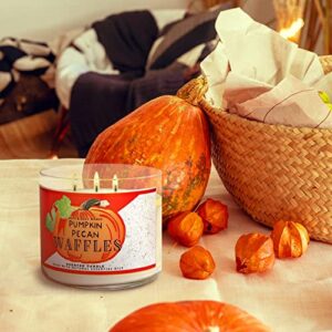 Bath & Body Works, White Barn 3-Wick Candle w/Essential Oils - 14.5 oz - 2021 Autumn! (Pumpkin Pecan Waffles)