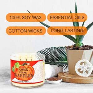 Bath & Body Works, White Barn 3-Wick Candle w/Essential Oils - 14.5 oz - 2021 Autumn! (Pumpkin Pecan Waffles)