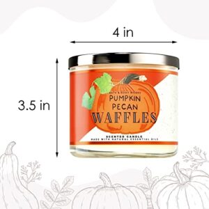 Bath & Body Works, White Barn 3-Wick Candle w/Essential Oils - 14.5 oz - 2021 Autumn! (Pumpkin Pecan Waffles)