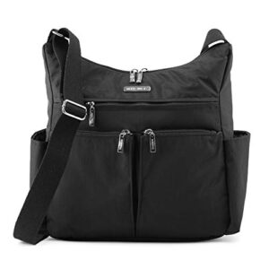 mhcnll anti theft crossbody purse,rfid women nylon waterproof shoulder bag (black)
