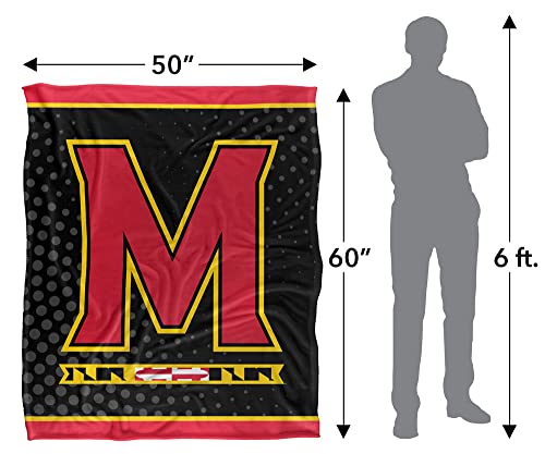 University of Maryland Blanket, 50"x60" Logo Dots Silky Touch Sherpa Back Super Soft Throw Blanket