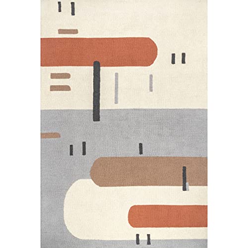 nuLOOM Cori Wool Abstract Contemporary Area Rug, 5' x 8', Peach