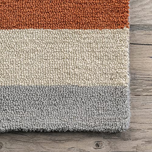 nuLOOM Cori Wool Abstract Contemporary Area Rug, 5' x 8', Peach