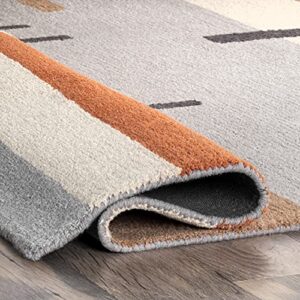 nuLOOM Cori Wool Abstract Contemporary Area Rug, 5' x 8', Peach