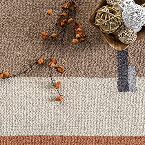 nuLOOM Cori Wool Abstract Contemporary Area Rug, 5' x 8', Peach