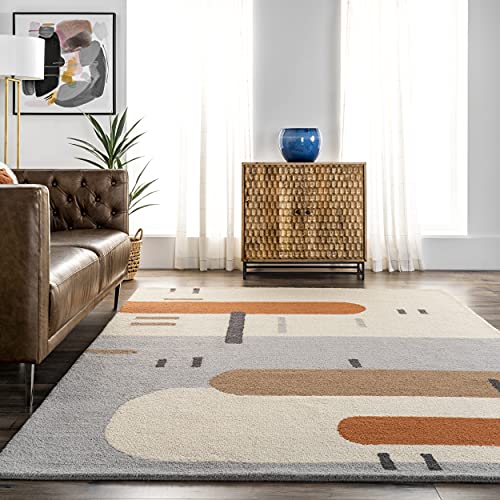 nuLOOM Cori Wool Abstract Contemporary Area Rug, 5' x 8', Peach