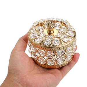 Hipiwe Crystal Mirrored Jewelry Box Jewelry Trinket Organizer Box Home Decor Ring Earrings Necklace Storage Holder Keepsake Box