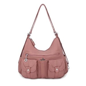 soft washed leather hobo women handbags roomy multiple pockets street ladies’ shoulder bag fashion tote satchel bag