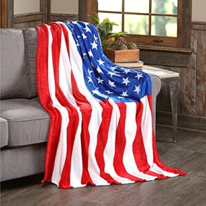 july 4th stars & stripes american flag ultra lush oversized throw blanket (50″ x 70″)