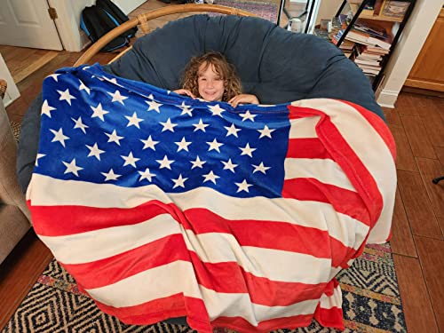 July 4th Stars & Stripes American Flag Ultra Lush Oversized Throw Blanket (50" x 70")