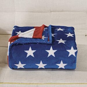 July 4th Stars & Stripes American Flag Ultra Lush Oversized Throw Blanket (50" x 70")