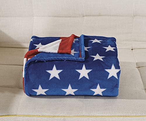 July 4th Stars & Stripes American Flag Ultra Lush Oversized Throw Blanket (50" x 70")