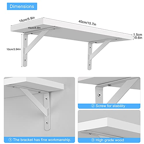 MOBPMO Floating Shelves White, Wall Shelf for Bedroom,Multifunctional Display Storage Shelves for Wall Suitable for Living Room,Bedroom,Bathroom,Kitchen, Set of 3