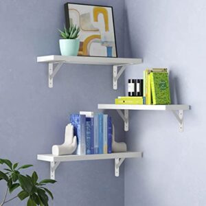 MOBPMO Floating Shelves White, Wall Shelf for Bedroom,Multifunctional Display Storage Shelves for Wall Suitable for Living Room,Bedroom,Bathroom,Kitchen, Set of 3