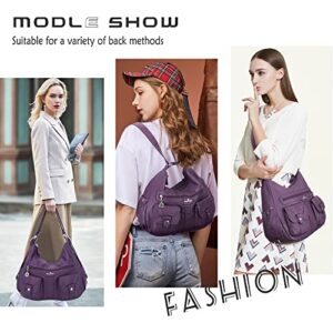 Soft Washed Leather Hobo Women Handbags Roomy Multiple Pockets Street ladies' Shoulder Bag Fashion Tote Satchel Bag