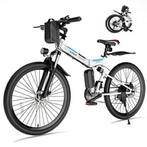 Vivi Electric Bike for Adults Foldable 500W Electric Mountain Bike 26'' Ebike 20MPH Adult Electric Bicycles with 48V Removable Battery, Up to 50 Miles, Shimano 21 Speed, Dual Shock Absorber